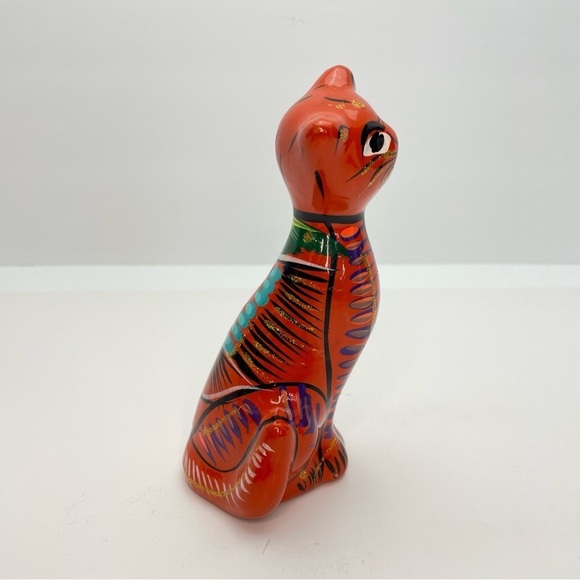 MEXICAN Folk Art Pottery Talavera 5.2” Cat - Picture 8 of 12